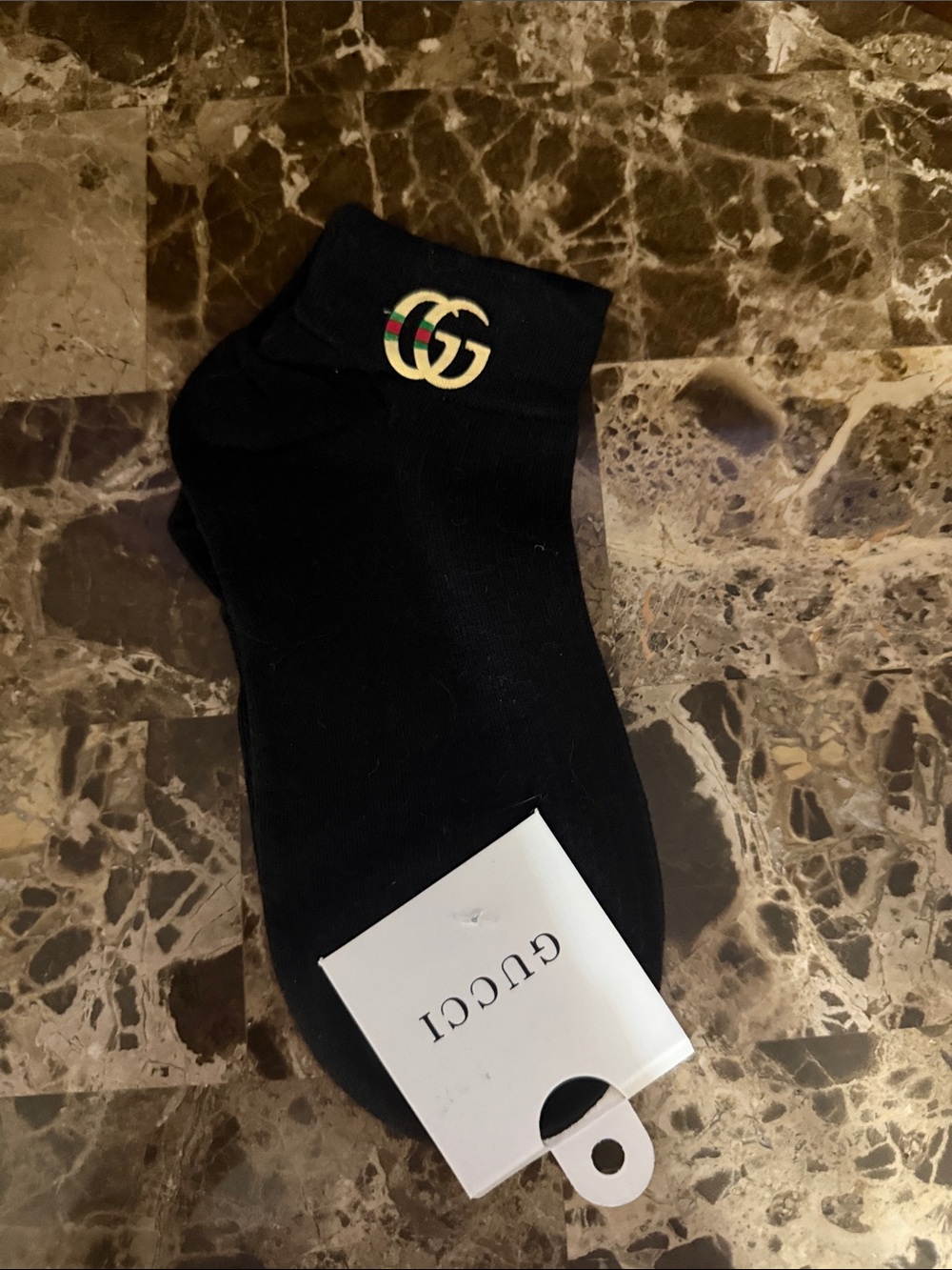 Fashion Black Ankle Socks with Interlocking GG Logo